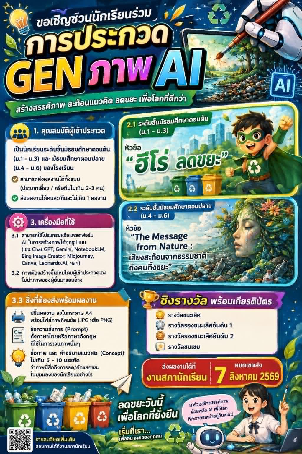 การประกวด GEN ภาพ AI ฮีโร่ลดขยะ